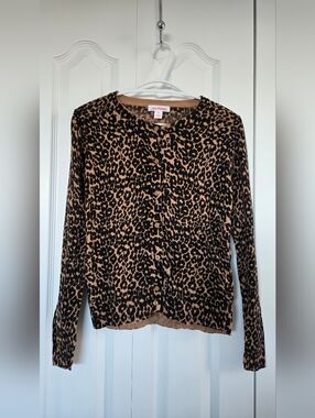 Joe Fresh Leopard-Print Button Cardigan